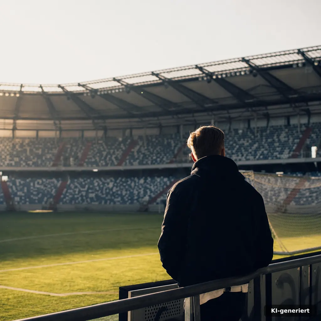 Schützenfest in Neuss-reuschenberg Neuss: Termine 2026 2 editorial photograph of a quiet European stadium interior, empty stands and a distant goal, warm festival atmosphere hin